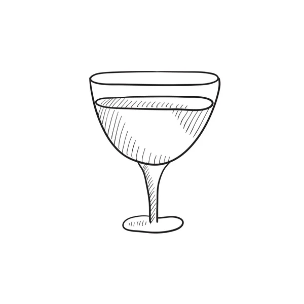 Glas Wein Sketch-Ikone. — Stockvektor