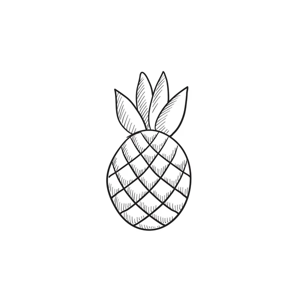 Ananas kroki simgesi. — Stok Vektör