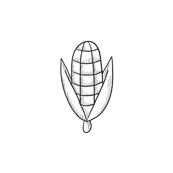 Кукурудза ескіз значок . — стоковий вектор