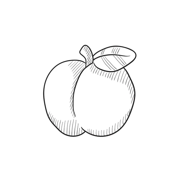 ไอคอนภาพร่างแอปเปิ้ล . — ภาพเวกเตอร์สต็อก