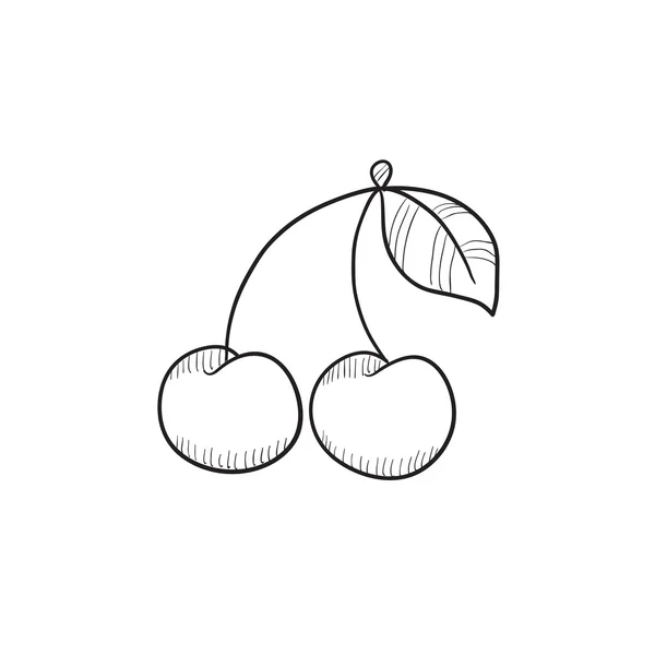 Cherry schets pictogram. — Stockvector