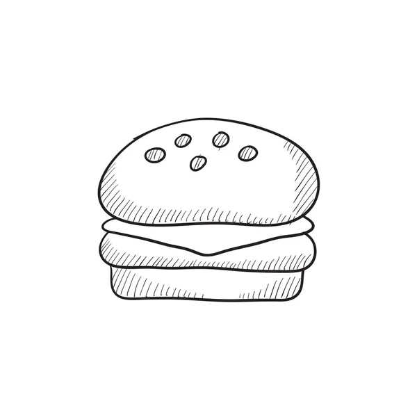 Hamburger croquis icône . — Image vectorielle