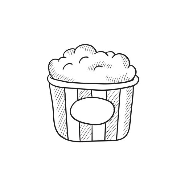 Popcorn sketch icon. — Stock Vector