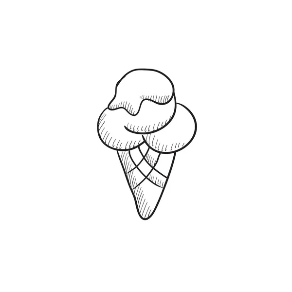 아이스크림 스케치 아이콘. — 스톡 벡터