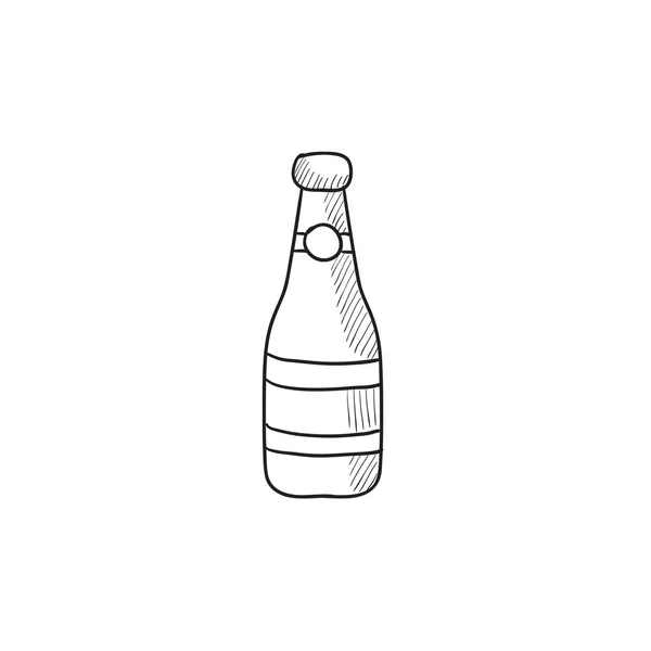 Glazen fles schets pictogram. — Stockvector