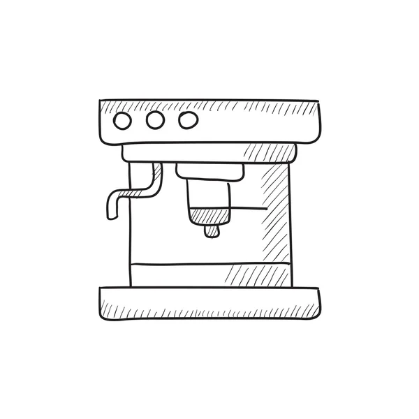 Coffee maker sketch icon. — Stock Vector