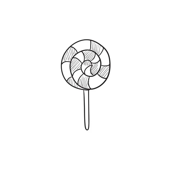 Icono de boceto de piruleta espiral . — Vector de stock