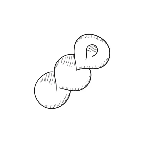 Esbozo de pan espiral icono . — Vector de stock