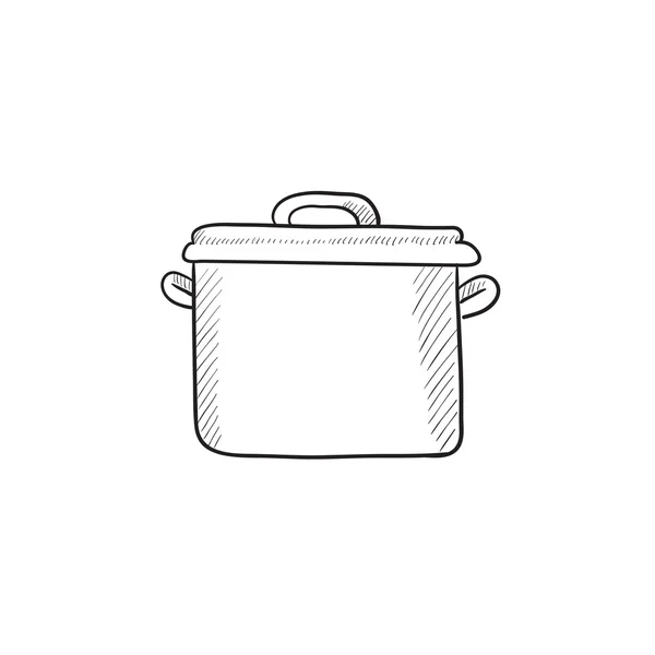 Icono de boceto de cacerola . — Vector de stock