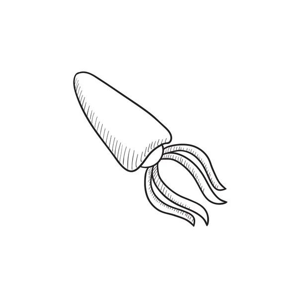 Pictogram van de schets van de inktvis. — Stockvector