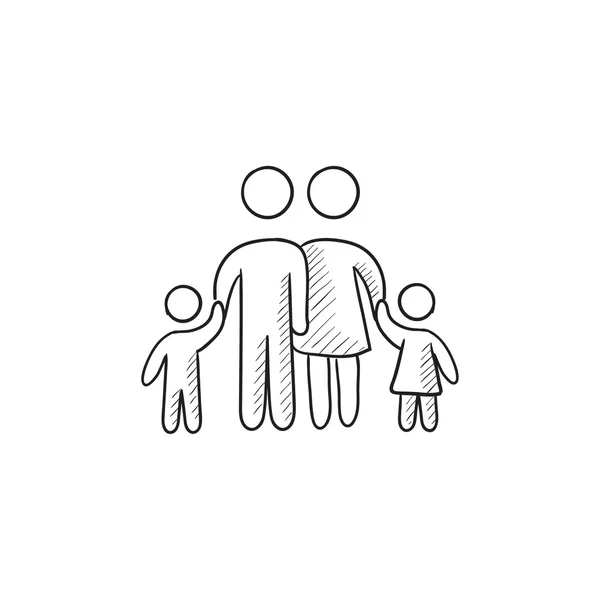 Οικογενειακό σκίτσο εικονίδιο. — Διανυσματικό Αρχείο