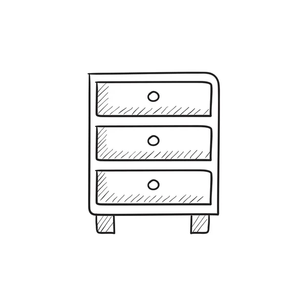 Chest of drawers sketch icon. — Stock Vector