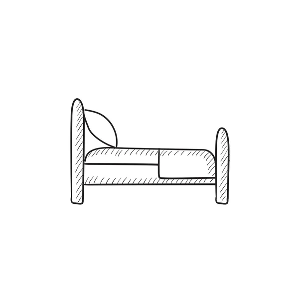 Bed schets pictogram. — Stockvector