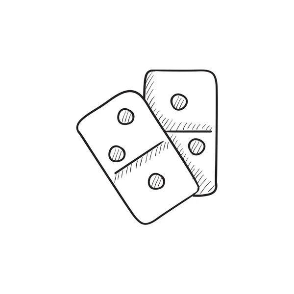 Domino skiss ikon. — Stock vektor