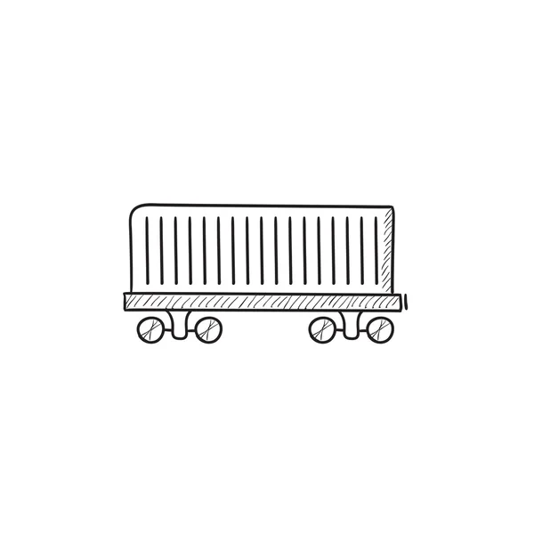 Icona dello schizzo del carro merci . — Vettoriale Stock