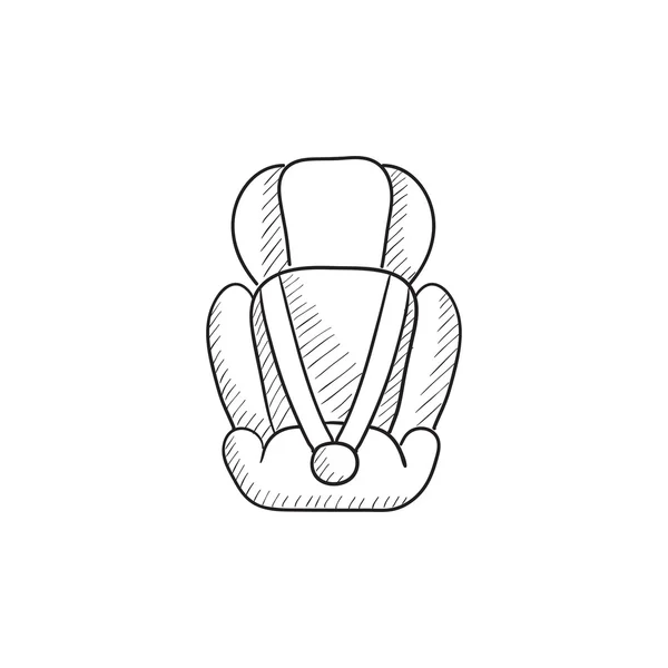 Ikony sketch fotelik samochodowy Baby. — Wektor stockowy