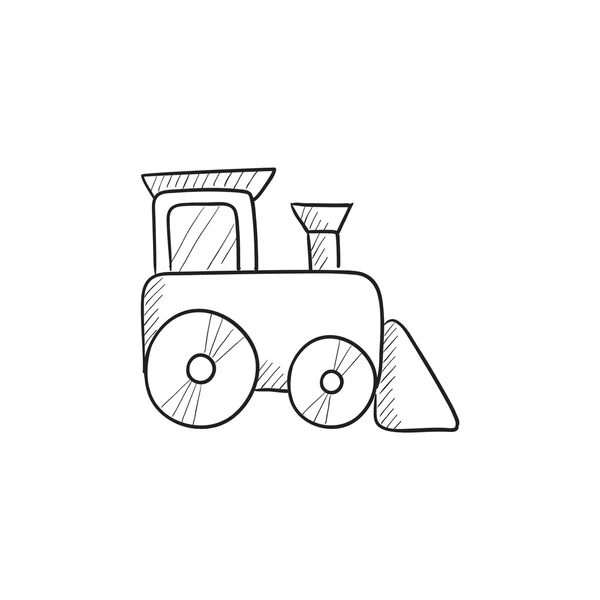 Leksak tåg skiss ikon. — Stock vektor