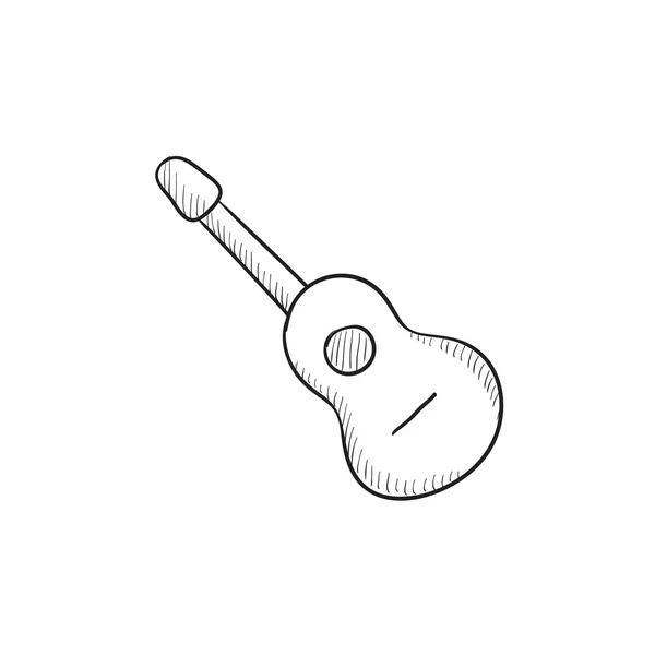Icono de boceto de guitarra acústica . — Vector de stock