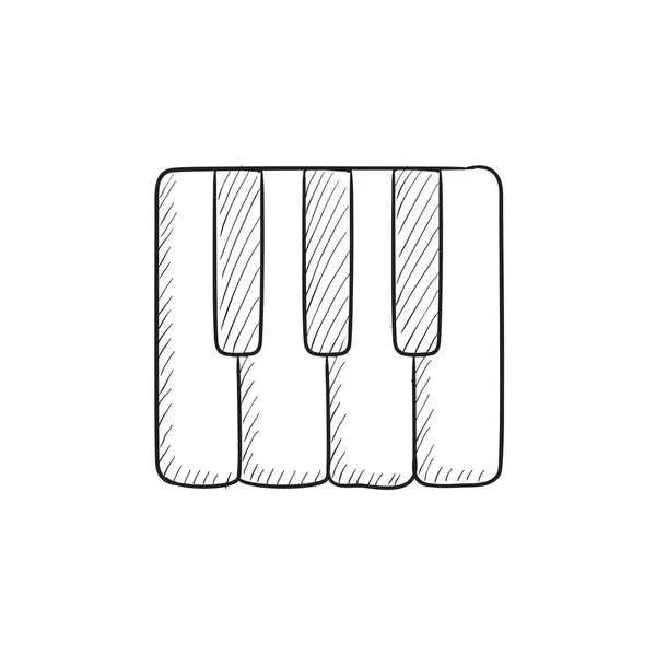ピアノの鍵盤のスケッチのアイコン. — ストックベクタ