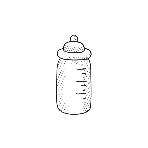 Feeding bottle sketch icon. — Stock Vector