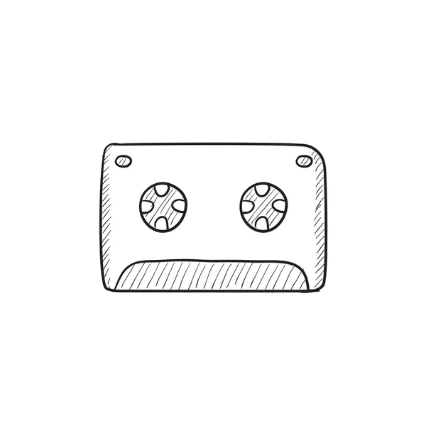 Cassette tape schets pictogram. — Stockvector