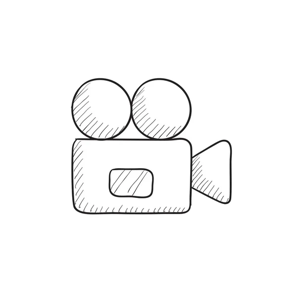 비디오 카메라 스케치 아이콘. — 스톡 벡터