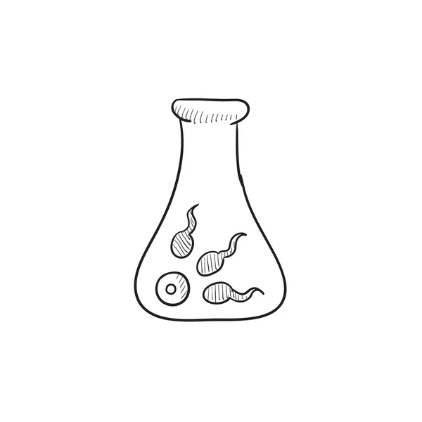 Icono de boceto de fertilización in vitro . — Vector de stock