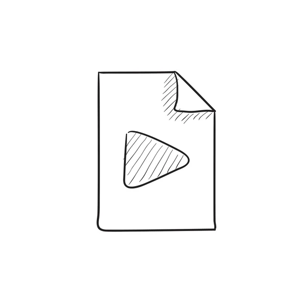 오디오 파일 스케치 아이콘. — 스톡 벡터