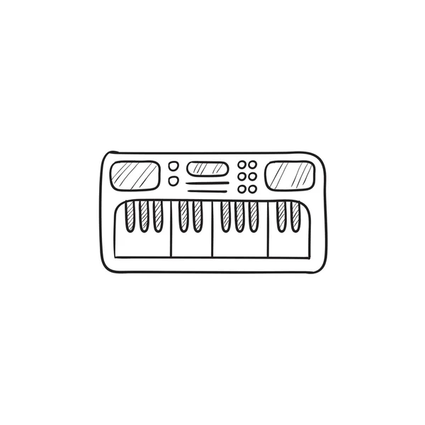 Pictogram van de schets van de synthesizer. — Stockvector