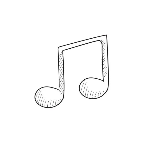 Boceto de nota musical icono . — Vector de stock