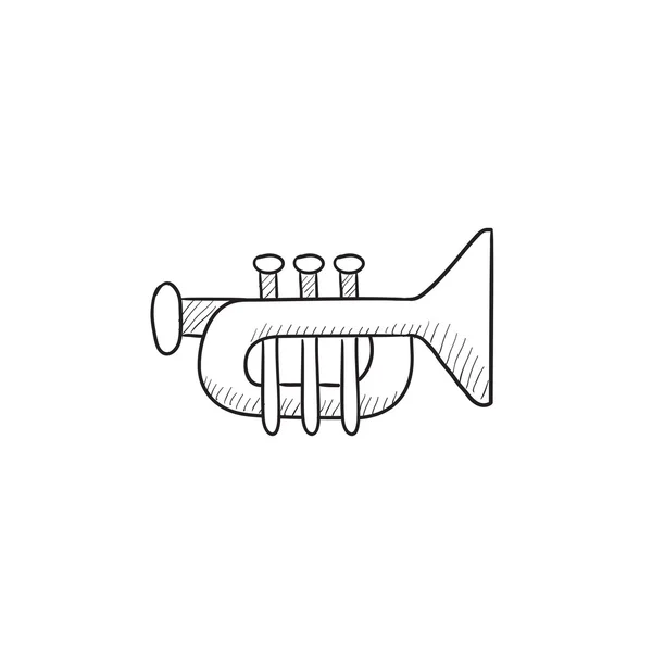 Trumpet sketch icon. — Stock Vector