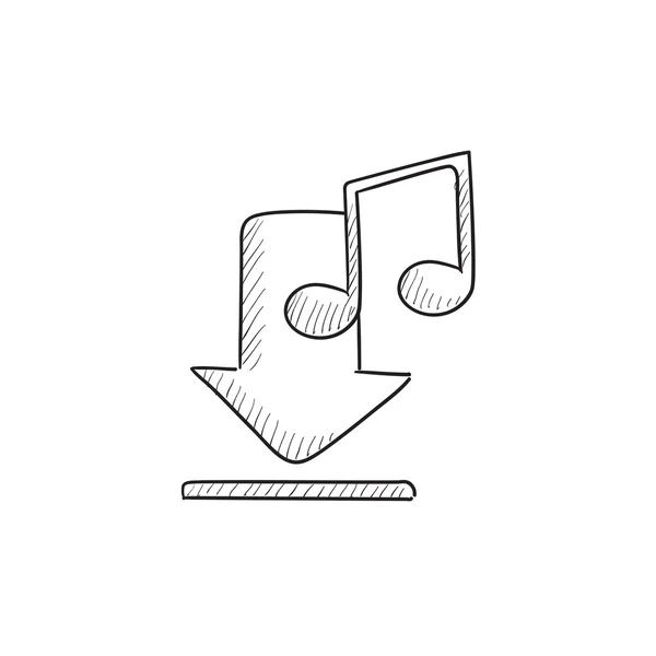 Musik-Sketch-Symbol herunterladen. — Stockvektor