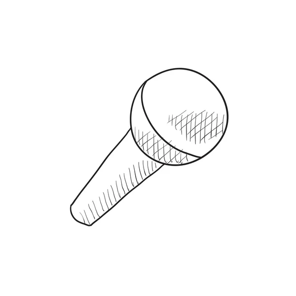 Icono de boceto de micrófono . — Vector de stock