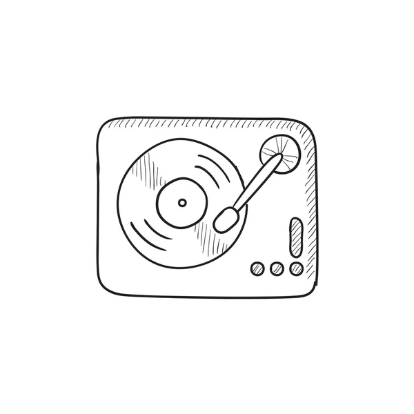 Icono de boceto de tocadiscos . — Vector de stock