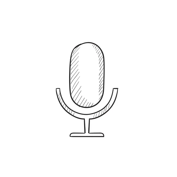 Иконка эскиза микрофона ретро . — стоковый вектор