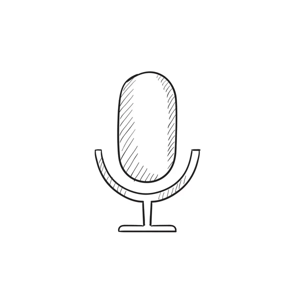 Retro microphone sketch icon. — Stock Vector