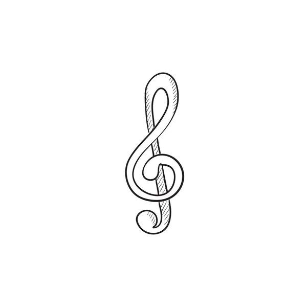 G-clef icône de croquis . — Image vectorielle