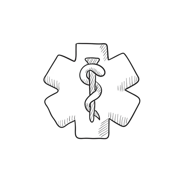 Simbolo medico icona schizzo . — Vettoriale Stock