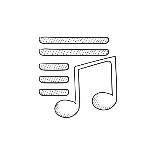 Icona dello schizzo della nota musicale . — Vettoriale Stock
