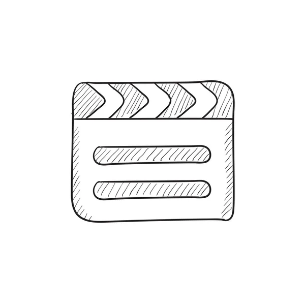 Clapboard icono del boceto . — Vector de stock