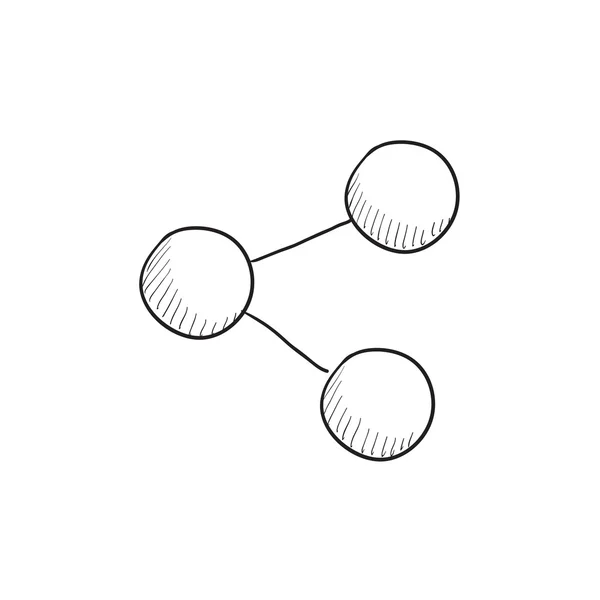 Sociaal netwerk schets pictogram. — Stockvector