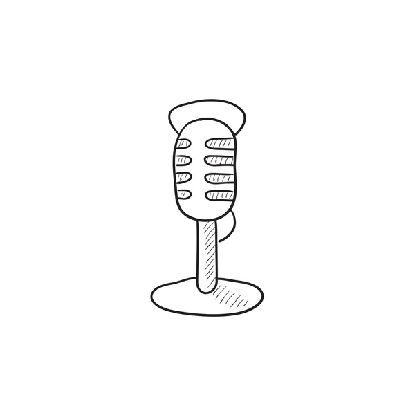 Retro mikrofon szkic ikona. — Wektor stockowy
