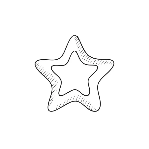 Clasificación estrella bosquejo icono . — Vector de stock