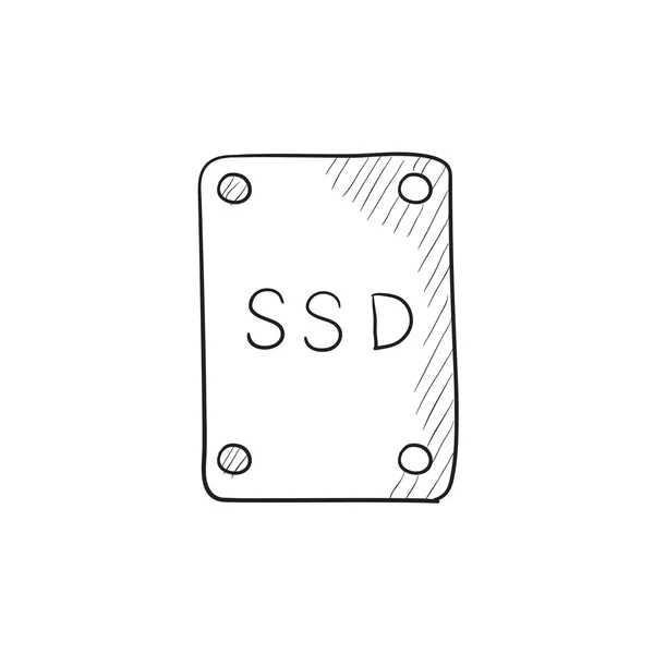 Ikona szkic dysku SSD. — Wektor stockowy