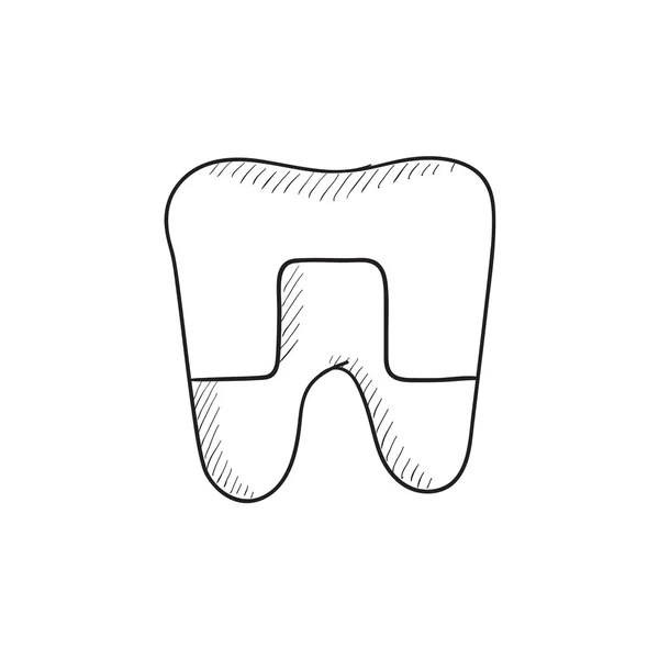 Иконка зубного наброска . — стоковый вектор