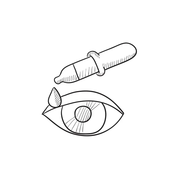 Pipette and eye sketch icon. — Stock Vector