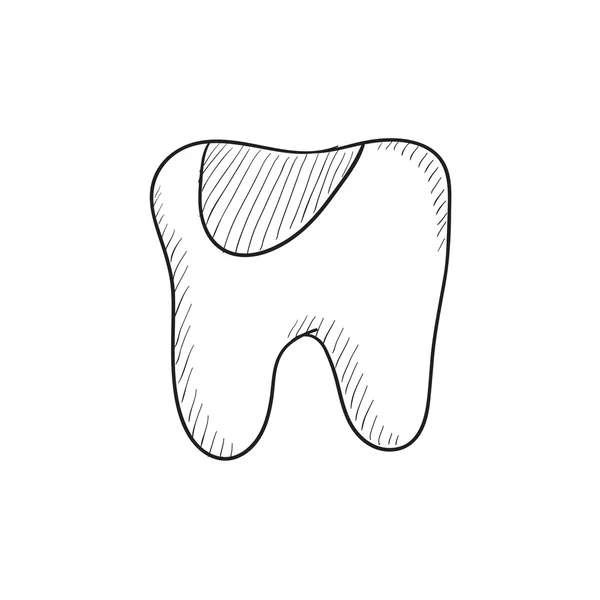 Tooth decay sketch icon. — Stock Vector