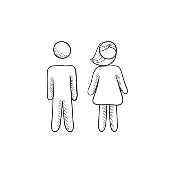 Icono de boceto de pareja . — Vector de stock