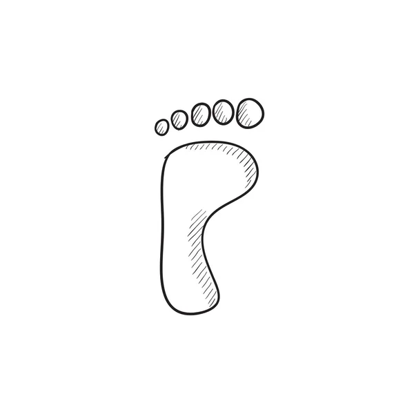 Pictogram van de schets van de voetafdruk. — Stockvector