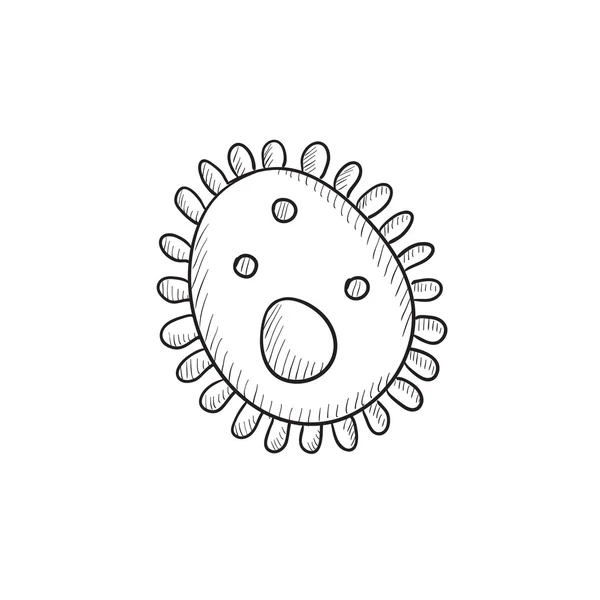 Bacterias icono del boceto . — Vector de stock